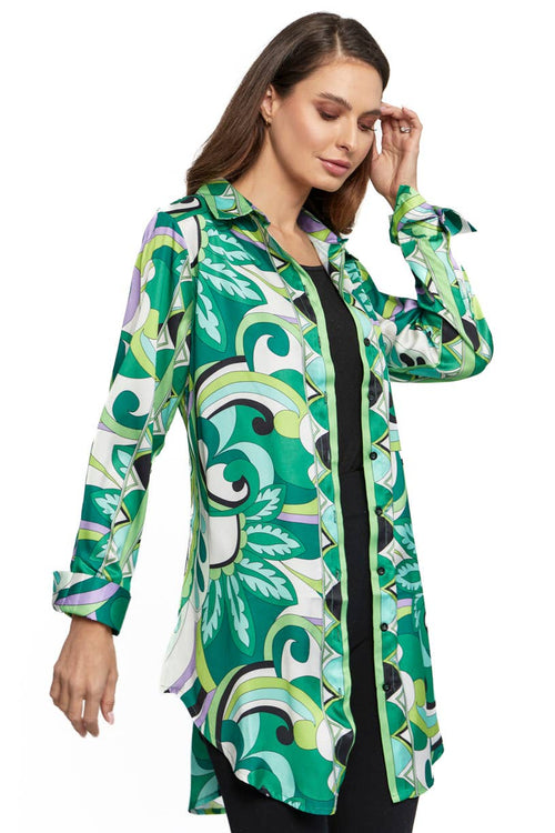 Adore - AD2306-A art-inspired long-sleeve tunic shirt