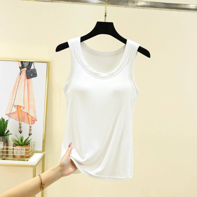 Hope & Sunshine - Ribbed Modal Padded Camisole Tank Top