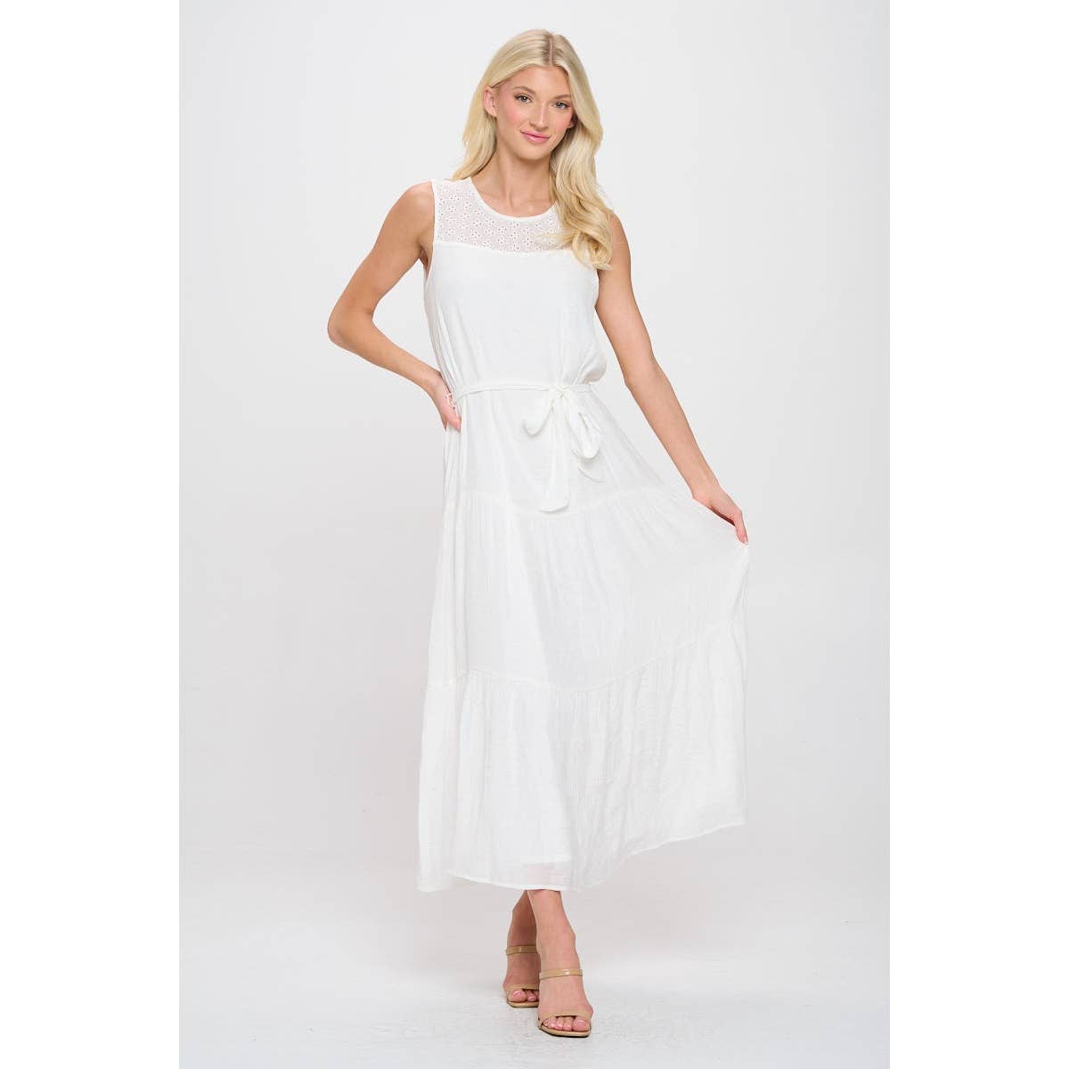 Perseption - SLEEVELESS SELF TIE BOHEMIAN MAXI DRESS