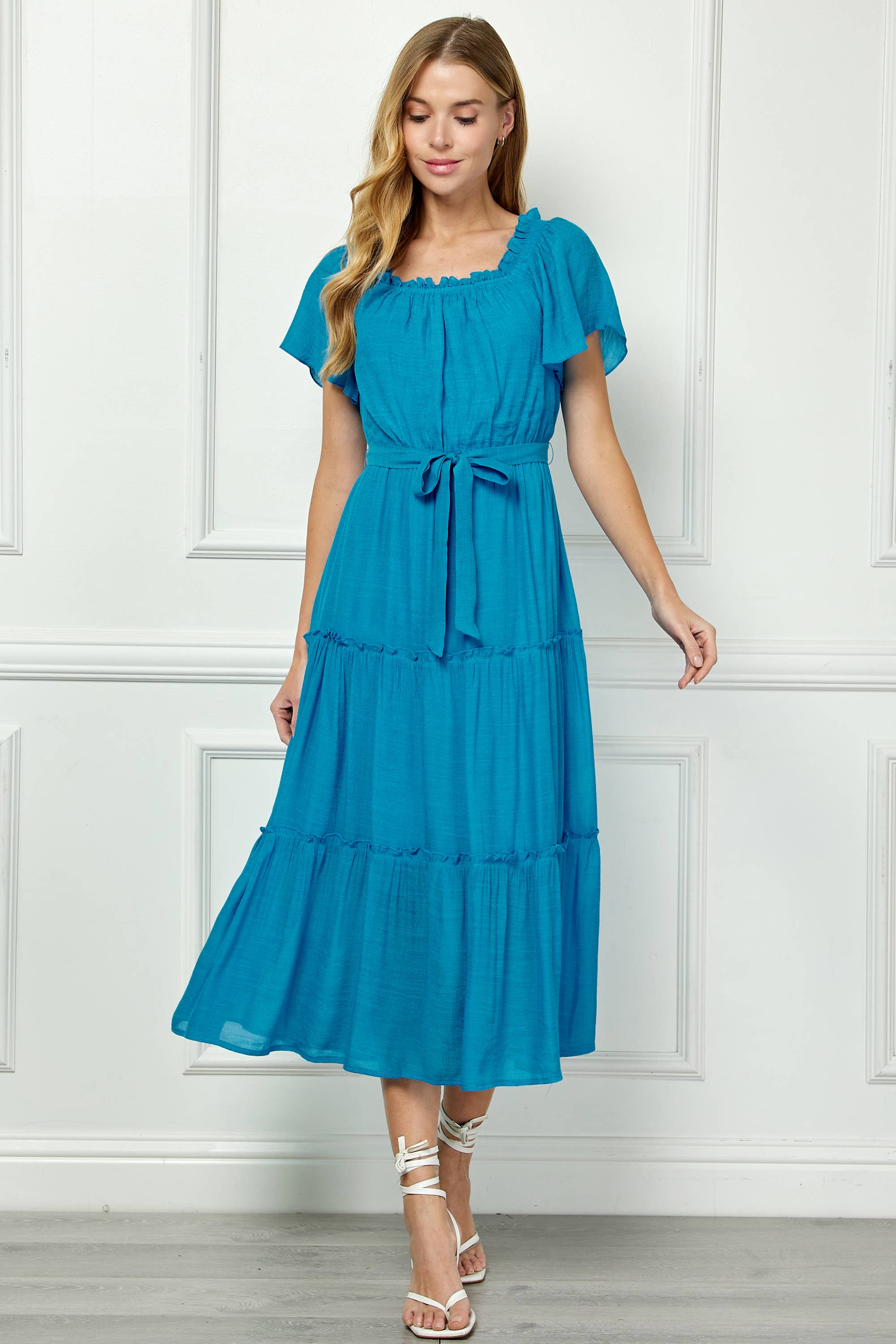 Winslow Collection - RUFFLE TIERED CROPPED MAXI WITH LINING