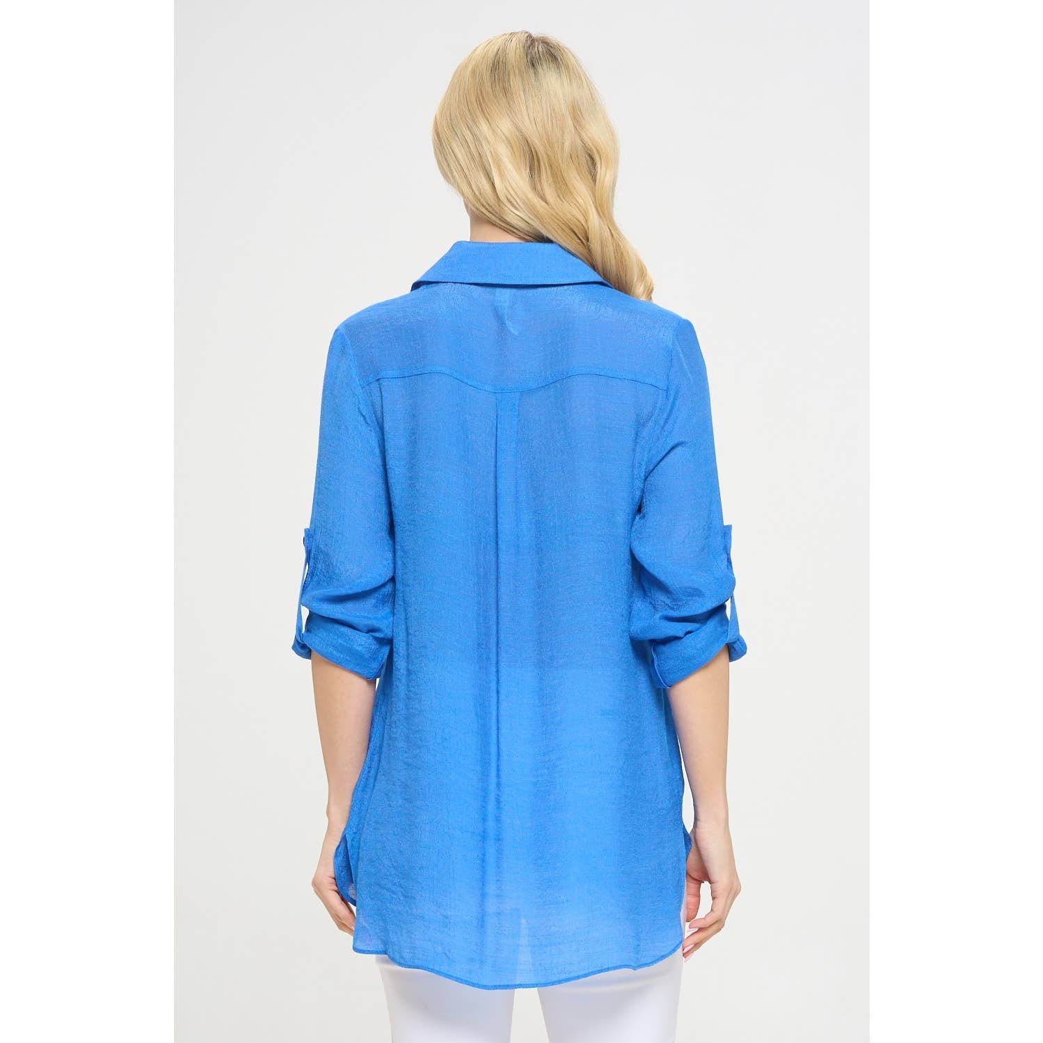 Perseption - FLAP POCKET BUTTON DOWN FRONT BOYFRIEND SHIRT