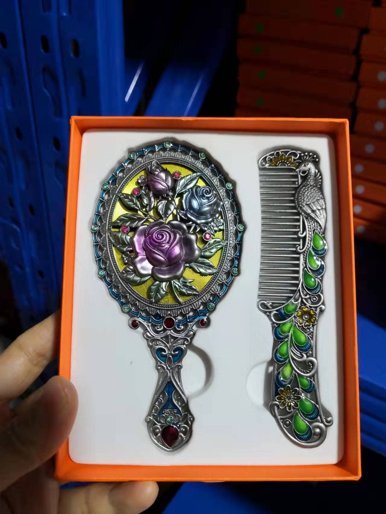 Ole - Small Size Rose Alloy Mirror Set