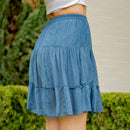 Young Threads - Western Women Mini Skirt - Multi Jacquard Pink Fabrics