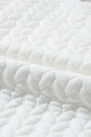 White XOXO Chenille Letter Patch Quilted Sweatshirt
