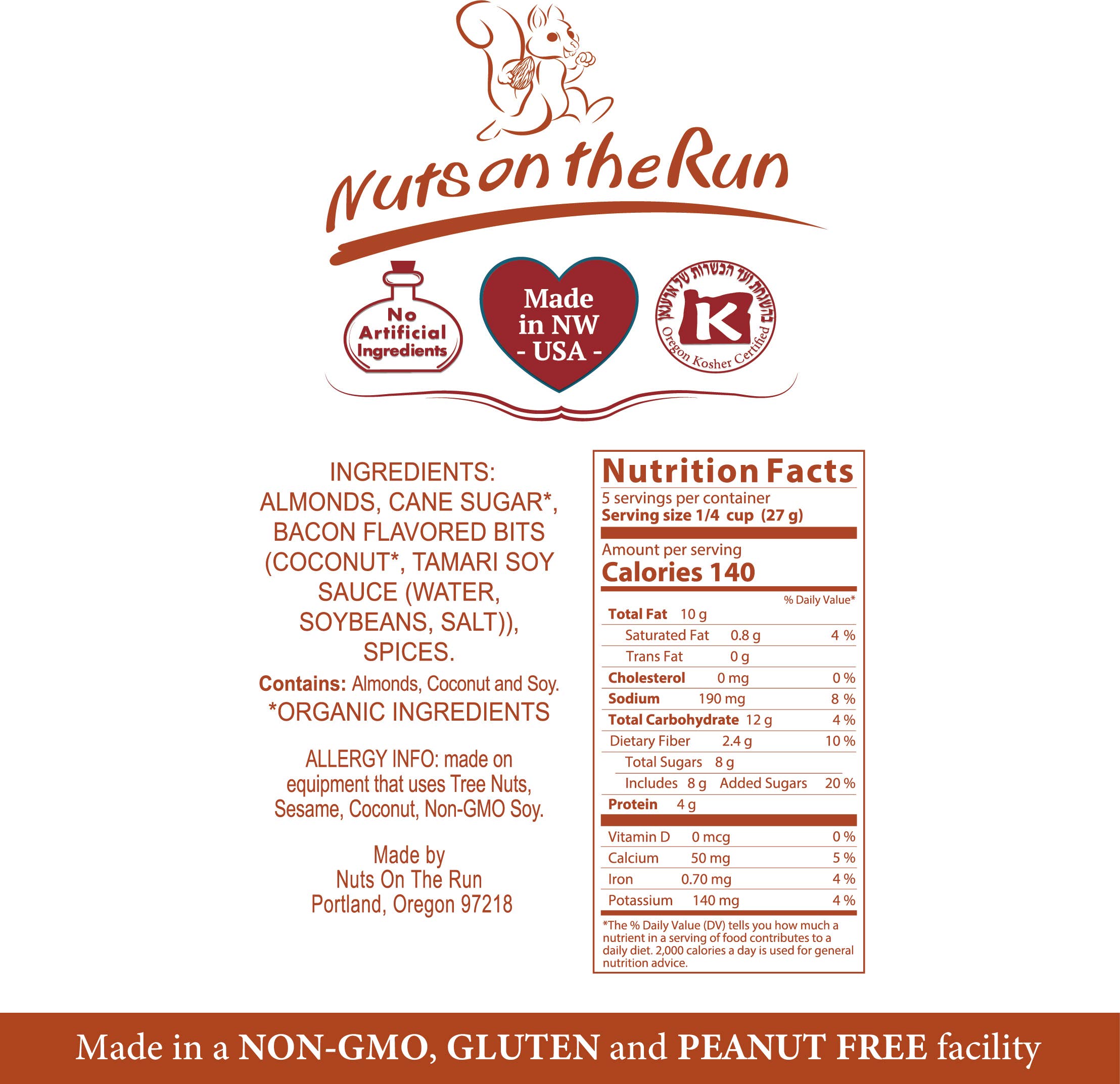 Nuts On The Run - Bacon and Garlic Almonds