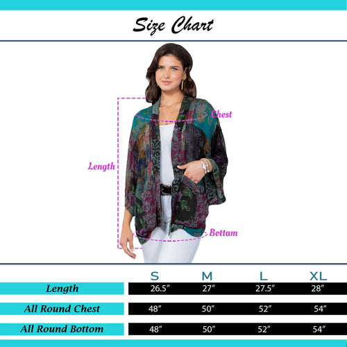 YOUNG THREADS - Western Kimono Top In Overdyed Mix N Match Patches