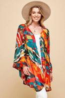 Shopin LA - SG21051P - PLUS SIZE DRAPPED MESH SUMMER MIDI KIMONO