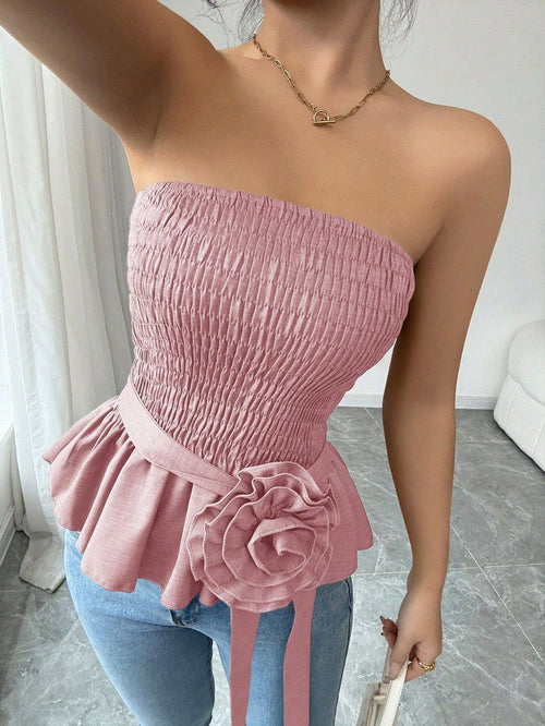 Hope & Sunshine - Solid Color Strapless Tube Top
