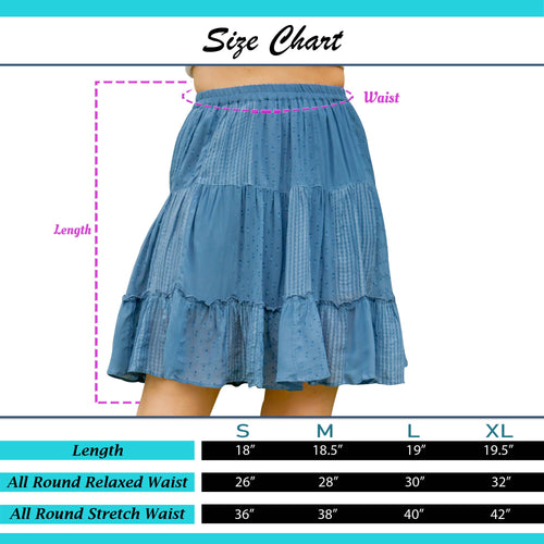 Young Threads - Western Women Mini Skirt - Multi Jacquard Fabrics (Copy)