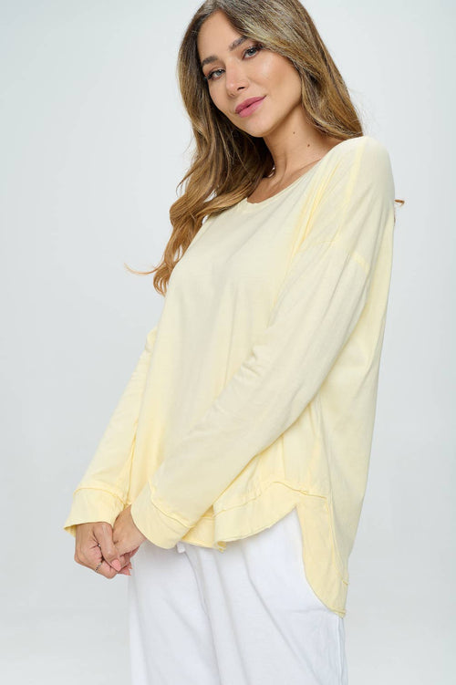 Focus Fashion - Relaxed Long Sleeve T-Shirt Supima Cotton -SC142