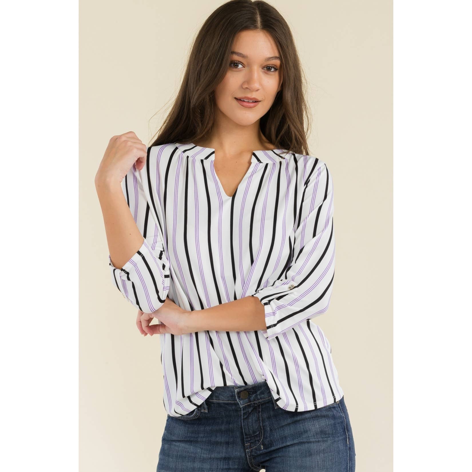 Perseption - FLAT BUTTON FULL PLACKET MANDERINE SHIRT
