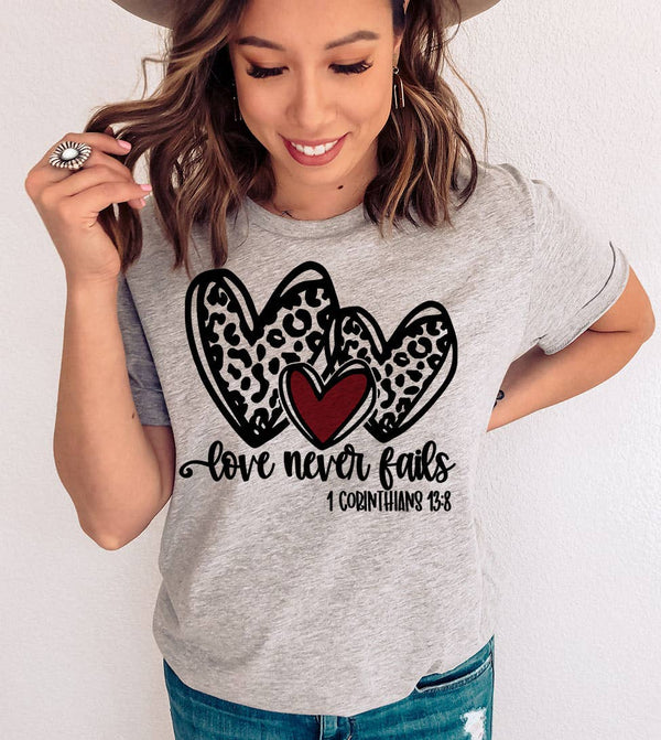 House Of Rodan - Love Never Fails - Valentine's Day Sweet Love T-Shirt