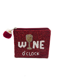 Ole - Wine O'clock Beaded Coin Purse LAC-CP-1110