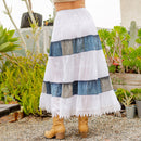 Young Threads - Women Long Tiered Western Skirt, Lined With Two Pockets