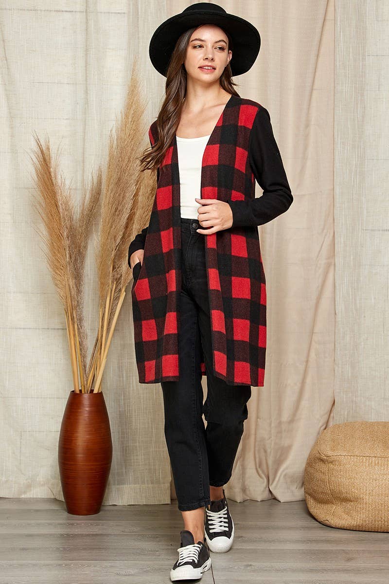 Shopin LA - SG21021 - WOMEN MIXED ANIMAL DRAPED OPEN FRONT CARDIGAN