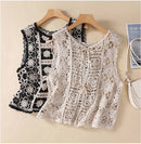 Hope & Sunshine - Crochet Lace-Up Open Knit Cardigan