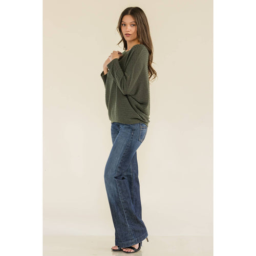 Perseption - OVERSIZE SCOOP NECK WIDE CUFF DOLMAN SWEATER