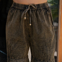 Young Threads - Boho chic Tiered Patch Inserted Denim &Knit Pants(New Color)