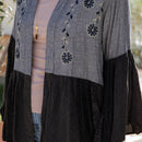 Young Threads - Printed Rayon Kimono Shrug with Embroidery (New Color)