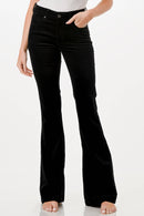 Grace in LA - Black Corduroy MId-Rise Flare| EL-61842