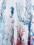JC Sunny Fashion - JC071023 White-Multi Seahorse Coral Kimono
