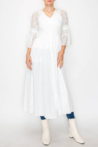 Origami Apparel ~  Lace and Crochet inspired - INTERCHANGEABLE DRESS AND JACKET-4758IVORY