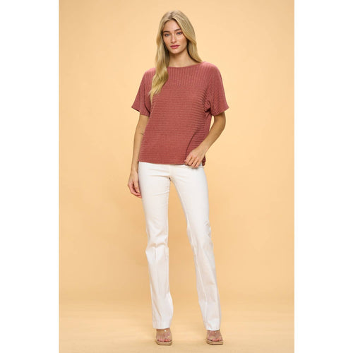 Perseption - VERTICAL YOKE CUFF DOLMAN KNIT SWEATER