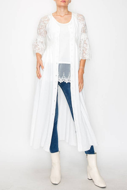 Origami Apparel ~  Lace and Crochet inspired - INTERCHANGEABLE DRESS AND JACKET-4758IVORY