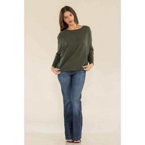 Perseption - OVERSIZE SCOOP NECK WIDE CUFF DOLMAN SWEATER