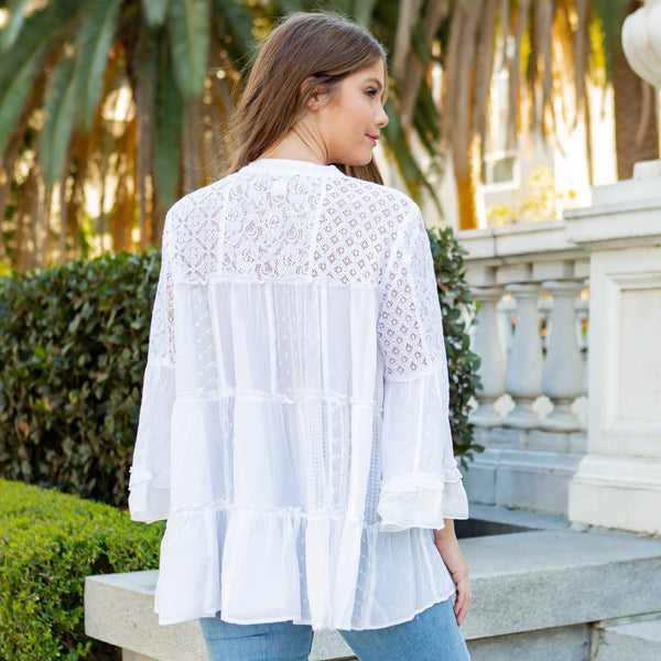 Young Threads - Boho Chic Jhabla Top with Georgette and Lace