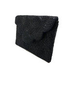 Ole - Scalloped Black Beaded Clutch LAC-SS-412-BLACK