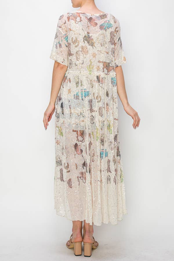 Origami Apparel ~  Lace and Crochet inspired - OLS-4752 BG-WILD WEST