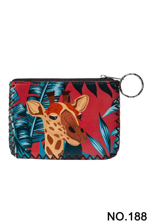 Ole - Floral Giraffe Printed Coin Purse HB0665 - NO.188