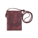 Shine Mark Accessories - Wine - Laser Cut Crossbody Cellphone Bag - Angel Wings