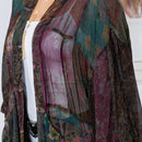 YOUNG THREADS - Western Kimono Top In Overdyed Mix N Match Patches