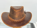 Lesa collection inc - Gunner| Reddish Brown  Leather  Western Outback Cowboy Hat