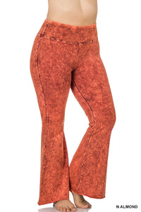 42POPS - ",..._ SI-19553 PLUS SIZE MINERAL WASHED Yoga pants