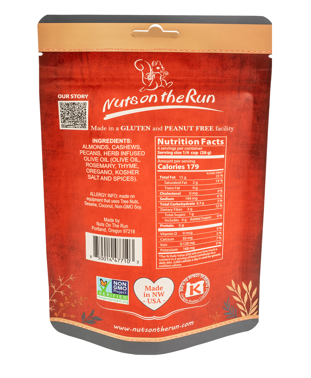 Nuts On The Run - Italian Herb Nuts