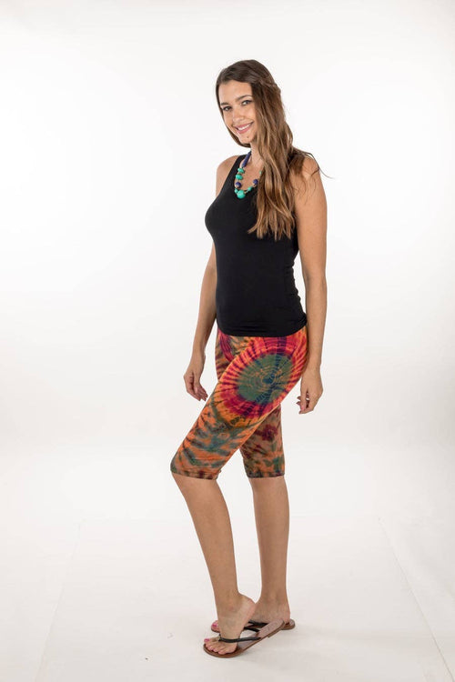 Sacred Threads - Colorful Short Tie Dye Leggings