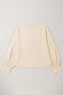 Beige Star Shape Studded Crew Neck Plus Size T Shirt