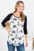 LA Soul - Crystal Cat Print Raglan Shirt