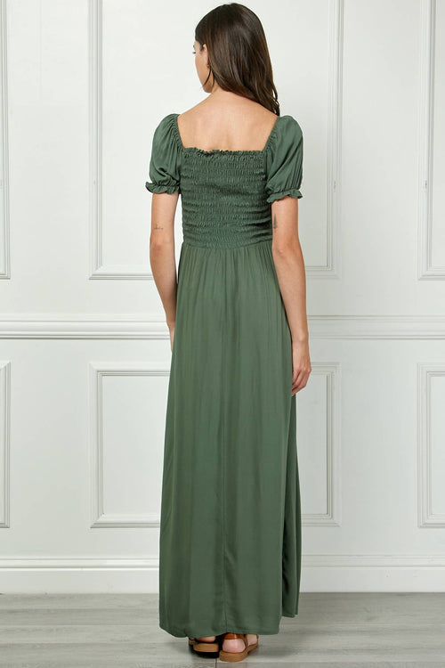 Winslow Collection - SMOCKED TOP MAXI BOHO DRESS BP433861MI