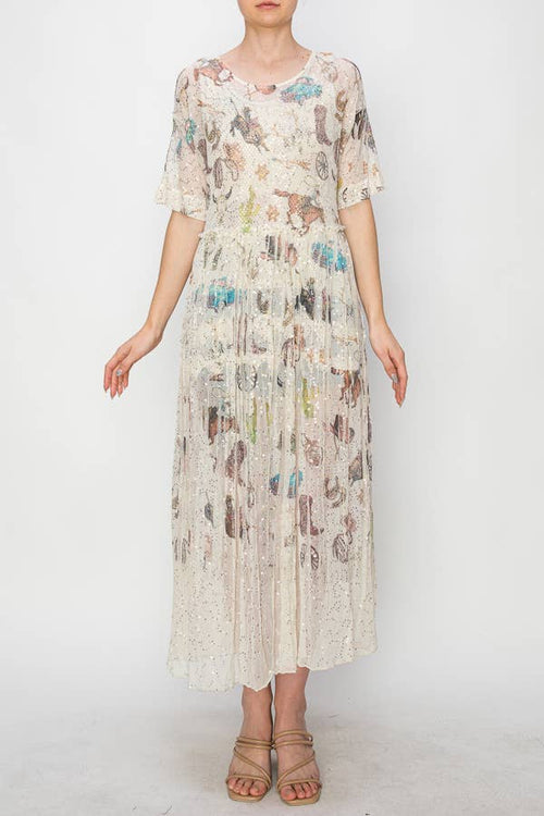 Origami Apparel ~  Lace and Crochet inspired - OLS-4752 BG-WILD WEST