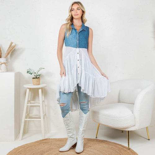 Young Threads - Front-Open Asymmetrical High Low Top - New Design