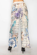 Origami Apparel ~  Lace and Crochet inspired - OLS-4703BG-BIRD FLORAL