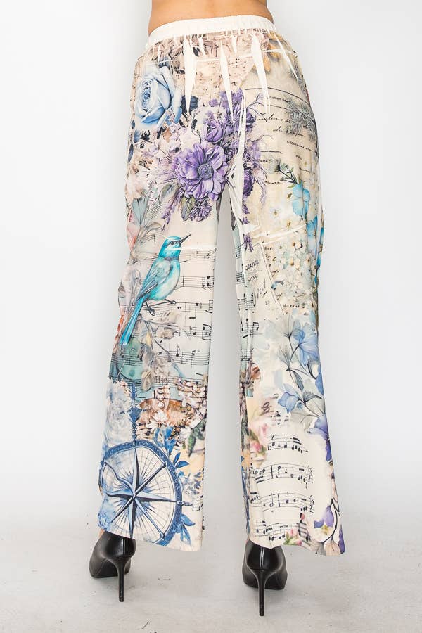 Origami Apparel ~  Lace and Crochet inspired - OLS-4703BG-BIRD FLORAL