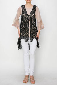 Origami Apparel ~  Lace and Crochet inspired - OLS-4665 BK