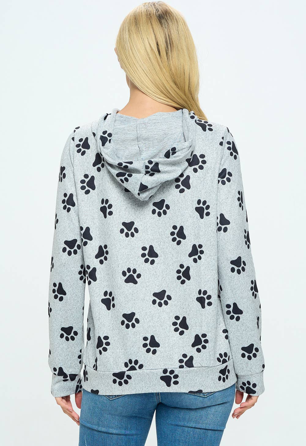 Paw Print Hoodie With Pockets Purrfect for Animal Lovers