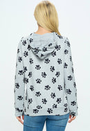 Paw Print Hoodie With Pockets Purrfect for Animal Lovers