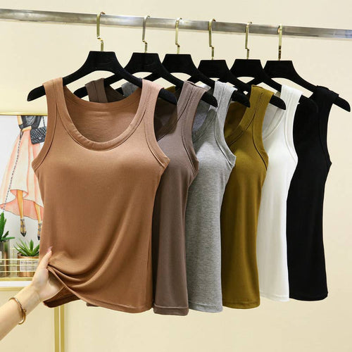 Hope & Sunshine - Ribbed Modal Padded Camisole Tank Top